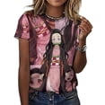 thumbnail image 3 of Kamado Nezuko Womens T-Shirt Round Neck Short Sleeve Tee Shirts Summer Breathable Tops Blouse XL, 3 of 8