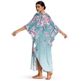 thumbnail image 2 of Xoenoiee Blue Cherry Blossom Print Kaftan Dresses for Women, V Neck Moo Moos Cover Up Caftan Batwing Sleeve Beach Dresses for Swimwear Loungewear, 2 of 7