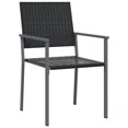 thumbnail image 7 of vidaXL Patio Chairs 2 pcs Black 21.3"x24.6"x35" Poly Rattan, 7 of 7