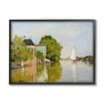 thumbnail image 2 of Stupell Industries City Town Along Water Canal Sailboats Reflection Painting Gray Framed Art Print Wall Art, Design by Lettered and Lined, 2 of 5