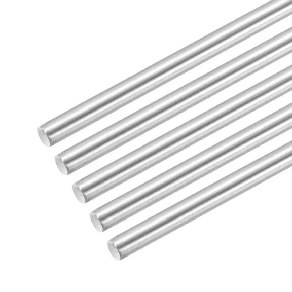 Uxcell 304 Stainless Steel Round Rods, 4mm x 254mm Solid Shaft Rods, Pack of 5