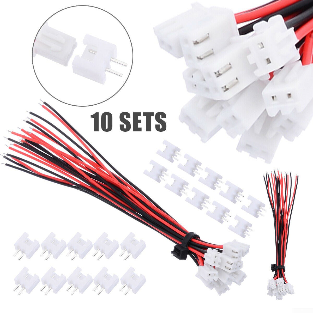 10 Set 4 Pin Mini Micro JST XH 2.54mm 24AWG Connector Plug With Wires 150mm BE 