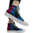 thumbnail image 6 of Mens Womens Gothic Skull Rose High Top Canvas Sneakers Punk Rock Floral Cool Lace-Up Casual Shoes Edgy Streetwear Aesthetic, 6 of 7