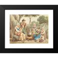 thumbnail image 2 of Bartolomeo Pinelli 14x12 Black Modern Framed Museum Art Print Titled - A Peasant Family Cooking Over a Campfire, 2 of 5