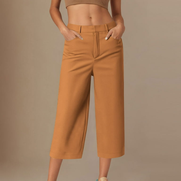 cfhntfmh Women's Capri Dress Pants Stretch High Waisted Crop Office Work  Pants Summer Casual Capris Slacks Fashion - Walmart.com