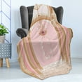 thumbnail image 4 of Princess Soft Flannel Fleece Throw Blanket, Interior of the Ballroom Magic Castle Chandelier Ceiling Columns Kingdom Print, Cozy Plush for Indoor and Outdoor Use, 70" x 90", Rose Peach, by Ambesonne, 4 of 5