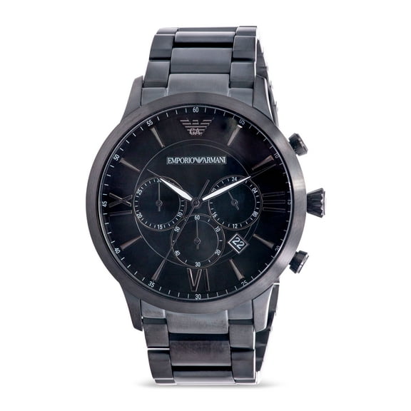 Emporio Armani Black Stainless Steel Chronograph Mens Watch