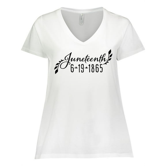 Inktastic Juneteenth 6-19-1865 Women's Plus Size V-Neck T-Shirt