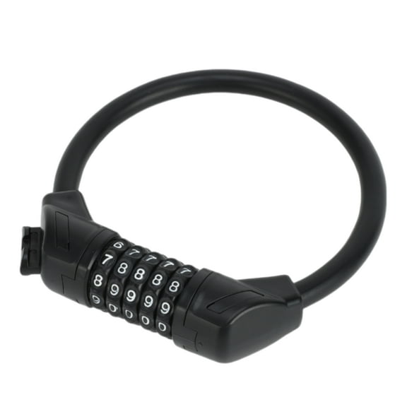 Unique Bargains Bicycle Padlock Cable Lock Spiral Lock 5 Digit Resettable Bike Cable Lock Steel ABS 40cm Black 1 Pc