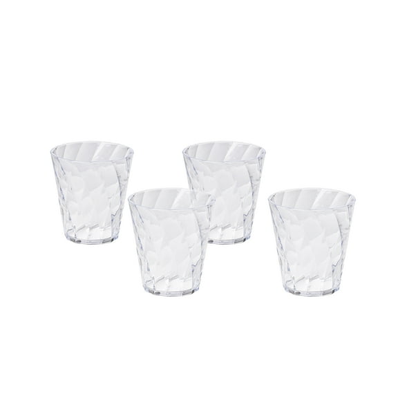 OMADA 4-Pc Clear Acrylic Tumblers: Dishwasher Safe Plastic Drinking Glasses ? 11.5 Ounce Outdoor Glassware and Drinkware - Childrens Drinking Glasses - Wide Plastic Tumblers - Reusable BPA Free Cups