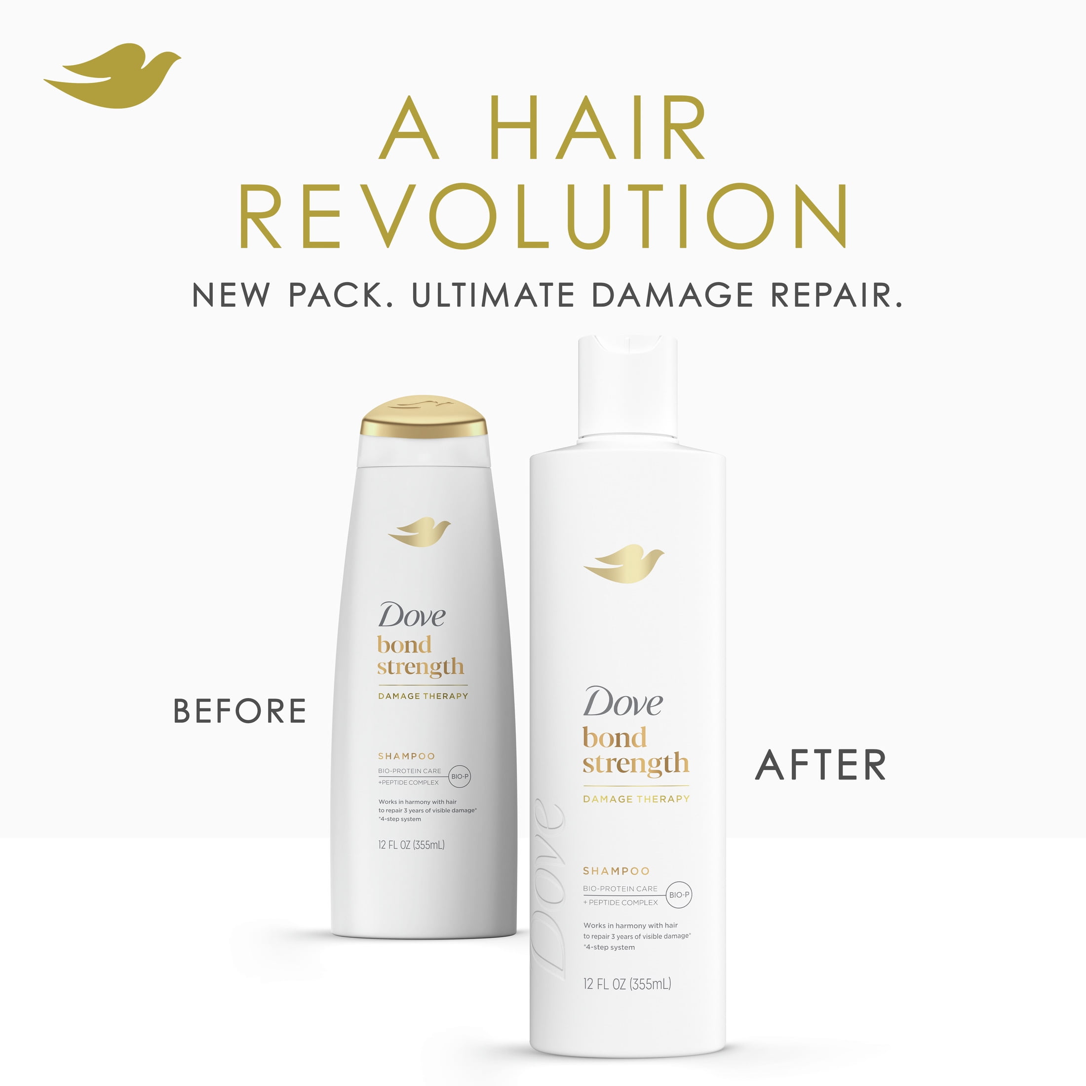 Dove Shampoo Bond Strength with BioProtein Care Technology & Peptide Complex, 12 oz  (图4)