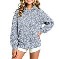 thumbnail image 4 of Sevevn Girls' Leopard Print Hoodie Sweatshirt Long Sleeve Pullover Hooded Top with Ribbed Cuffs and Hem, Cute Casual Graphic Printed Sweatshirt for Kids Everyday School Travel and Outdoor Wear, 4 of 4