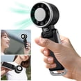 thumbnail image 2 of Foldable Handheld Portable Turbo Fan 4000mAh Battery Rechargeable Fan 5 Gear Wind W/ Ice Cooling & LED Display for Beach Vacation Cooking Office Travel Camping (Black), 2 of 12