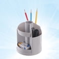 thumbnail image 2 of Multi-function Rotating Pen Holder Plastic Creative Desk Storage Box Containers (Grey), 2 of 8