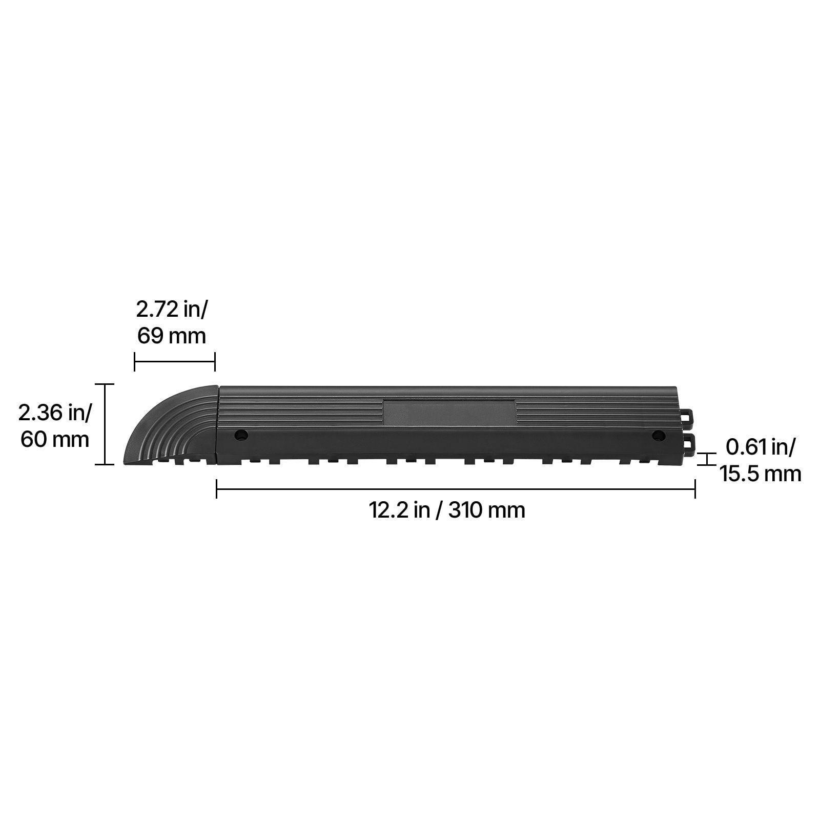 PP Transition Edge Kit for Drainage Mats, High-Strength Garage Floor Edging, Wear-Resistant and Dampproof, Easy Snap-On Installation, Versatile for Wet Areas