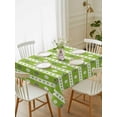 thumbnail image 2 of Saint Patrick's Day Rectangle Tablecloth, Green Colorful Clovers Leaves Stripes Waterproof & StainResistant Tablecloth, Washable Oil-proof Table Cover for Dining/Party/Wedding/Camping/Buffet 60x84 In, 2 of 9