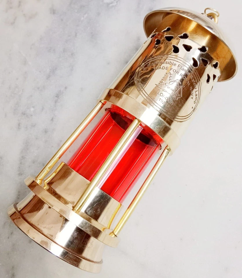 Maritime Ship Lantern handmade vintage Antique Brass Minor Oil Lamp Home Decor.