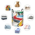 thumbnail image 5 of KLL Colorful Abstract Bumper Cars Waterproof Foldable Laundry Hamper Bucket with Handles for Storage Bin,Kids Room,Home Organizer (Small ), 5 of 7