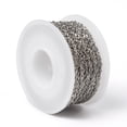 thumbnail image 3 of 1Roll 304 Stainless Steel Rope Chains with Spool Soldered Stainless Steel Color 2.5x2x0.3mm about 32.8 Feet(10m)/roll, 3 of 4