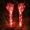 thumbnail image 5 of AuroraX Halloween Skeleton Hand Stake Skeleton Hand Solar Light LED Battery Operated Outdoor Waterproof Halloween Decorations for Yard Red, 5 of 6