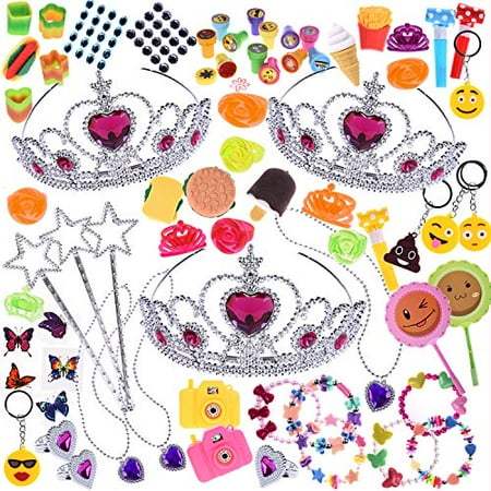 Santas Goodie Box - Girls Princess Party Favors Jewelries Assortment Children Toy Box for Birthday Party Supply, Goodie Bag, Pinata, Carnival Prizes 100 PCs F-146