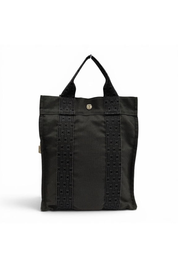 Pre-Owned HERMES Hermes Herline Ad PM Canvas Backpack Daypack with Padlock, Gray, Made in...