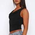 thumbnail image 3 of Jerdar Women's Sexy Y2K Draped Cowl Neck Ruched Side Crop Top Trendy Sleeveless Going Out Tank Tops XXL, 3 of 6