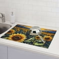 thumbnail image 6 of Yiaed Starry Sky Moon Sunflower Print Highly Absorbent Microfiber Kitchen Counter Mat, Dish Drying Pad for Dishes, Utensils, Pots and Pans, Large 18" x 24", 6 of 7