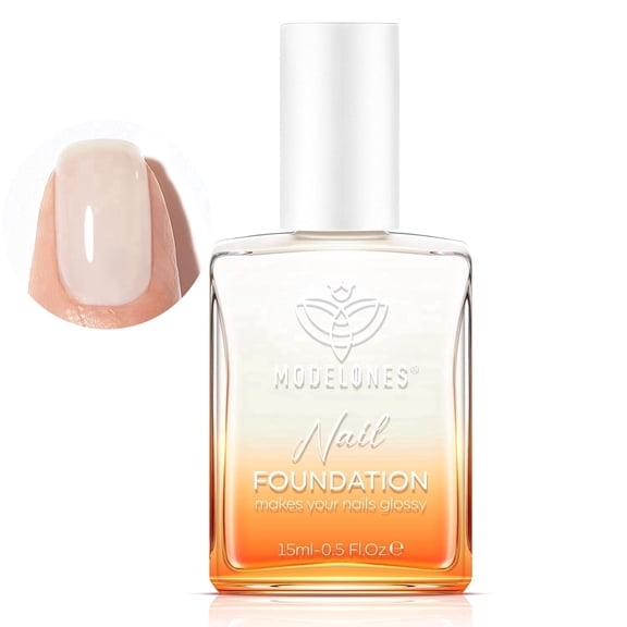 modelones Nail Strengthener, Milky White Nail Natural Concealer Foundation Polish Air Dry Nail Growth Polish for Damaged Nails Imperfection Masking Gifts for Women 15ml