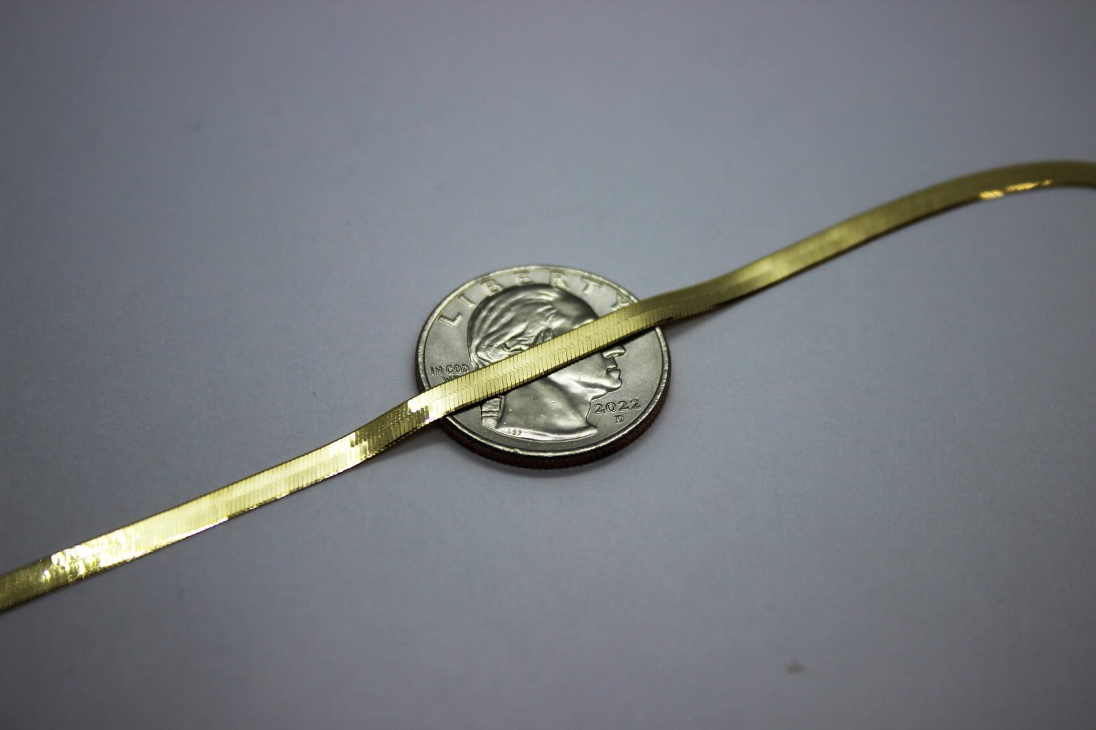 10K Yellow Gold Solid High Polish Herringbone Chain Necklace