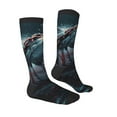 thumbnail image 3 of Fotbe Wave Chain Shark print Women's Men's Novelty Crew Socks Cotton Socks Knee High Socks for Walking,Running,Nurses,Pregnancy, 3 of 8