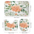 thumbnail image 3 of 4 Piece Shower Curtain Sets with Non-Slip Rugs Toilet Lid Cover and Bath Mat Peach And Green Watercolor Floral Roses Hydrangeas Waterproof Fabric Bath Curtains Spring Flowers for Bathroom Decor, 3 of 8
