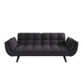 thumbnail image 5 of 74" Futon Sofa Bed,Curved Sleeper Sofa Couch with 2 Pillows & Flared Arm,Modern Velvet Couch with 3-Position Adjustable Backrest for Living Room,Black, 5 of 6