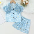 thumbnail image 2 of TOWED22 Girl Pajamas Silk Pjs Shirt Tops Shorts 2Piece Set Toddler Kids Little Girl Nightgown Gift,4-5 Y, 2 of 7