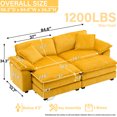 thumbnail image 3 of Oversized Chaise Lounge Chair Indoor, 82.7" Comfy Thicked Upholstered Recliner Corduroy Couch with Ottoman, Oversized Loveseat Sleeper Sofa Couch Cloud Chair for Living Room, Bedroom, 3 of 8