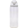 thumbnail image 1 of Botella de agua de acero inoxidable aislada con paja para deportes, viajes y biberón de agua de acero inoxidable, con picos - 32 onzas, livianos y resistentes a las fugas (Rosa, 32 oz), 1 of 4