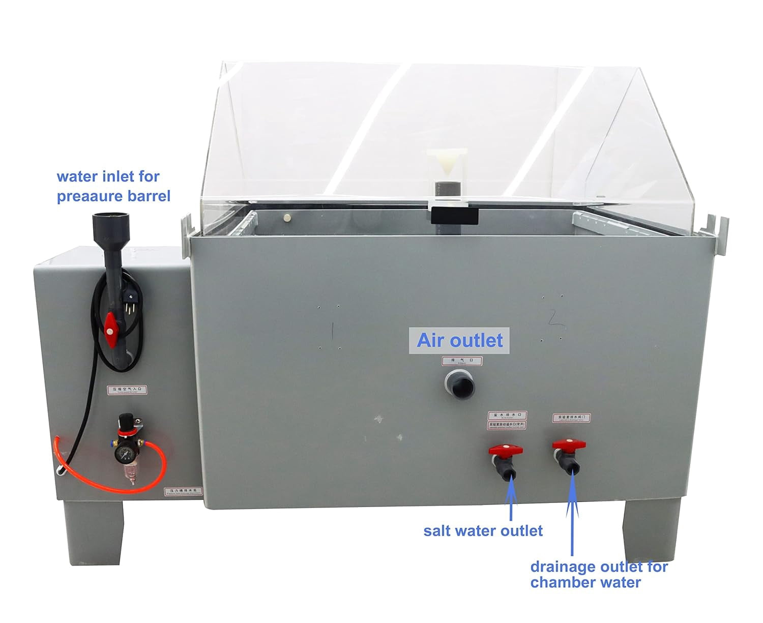 PreAsion Salt Spray Testing Chamber Fog Corrosion Test Cycle Time for Laboratory 270L 110V