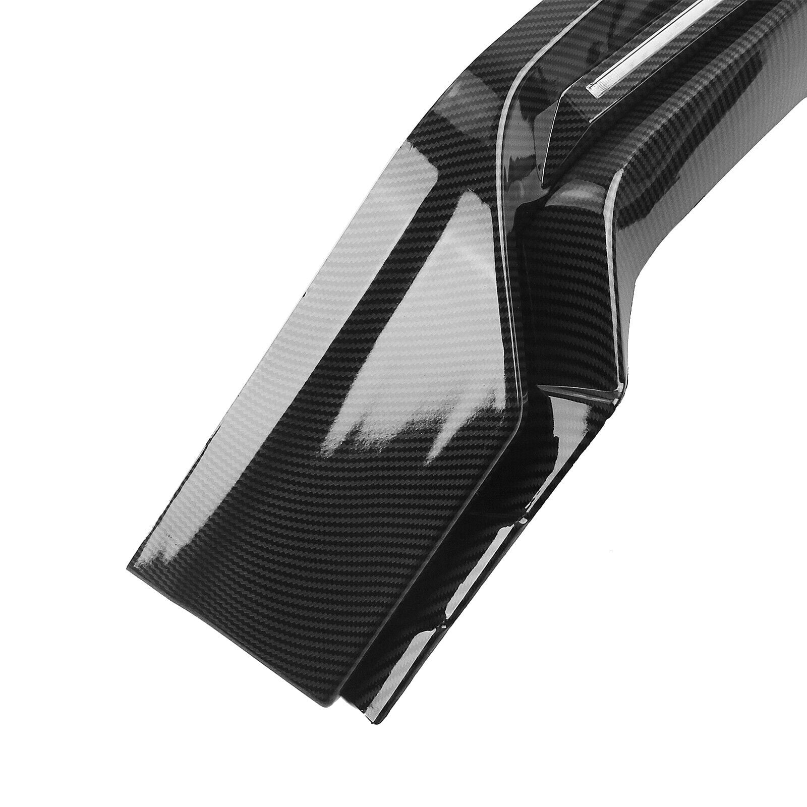 Carbon Fiber Style Front Bumper Lip W/Light Compatible with 2016-2021 Honda Civic Hatchback & Si, Air Dam Spoiler Splitter with LED Daytime Running Lights Fit for 2016 2017 2018 2019 2020 2021