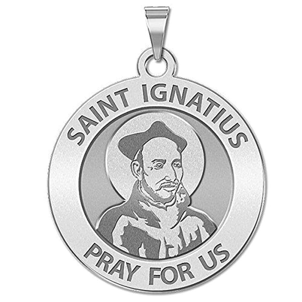 PicturesOnGold.com Saint Ignatius of Loyola Religious Medal - 1 inch Size of a Quarter -Sterling Silver