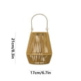 thumbnail image 3 of HCBY Solar Table Lamp, Exquisite yet Sturdy Rattan Lantern, Auto Solar Charging Panel, IPX Waterproof Structure, Metal Hanging Handle for Patio Illumination, 3 of 8