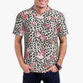 thumbnail image 1 of Fotbe Rose Mix Leopard 3 Pattern Men’s Golf Polo Shirt – Breathable Performance Golf Shirt with Button-Down Collar-3X-Large, 1 of 6