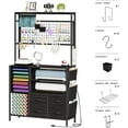 thumbnail image 3 of Organization and Storage Cabinet Compatible with Cricut Machine Large Craft Table with Fabric Drawers Charging Station Vinyl Roll Holder for Home Craft Workstation Room (Charcoal Black), 3 of 14