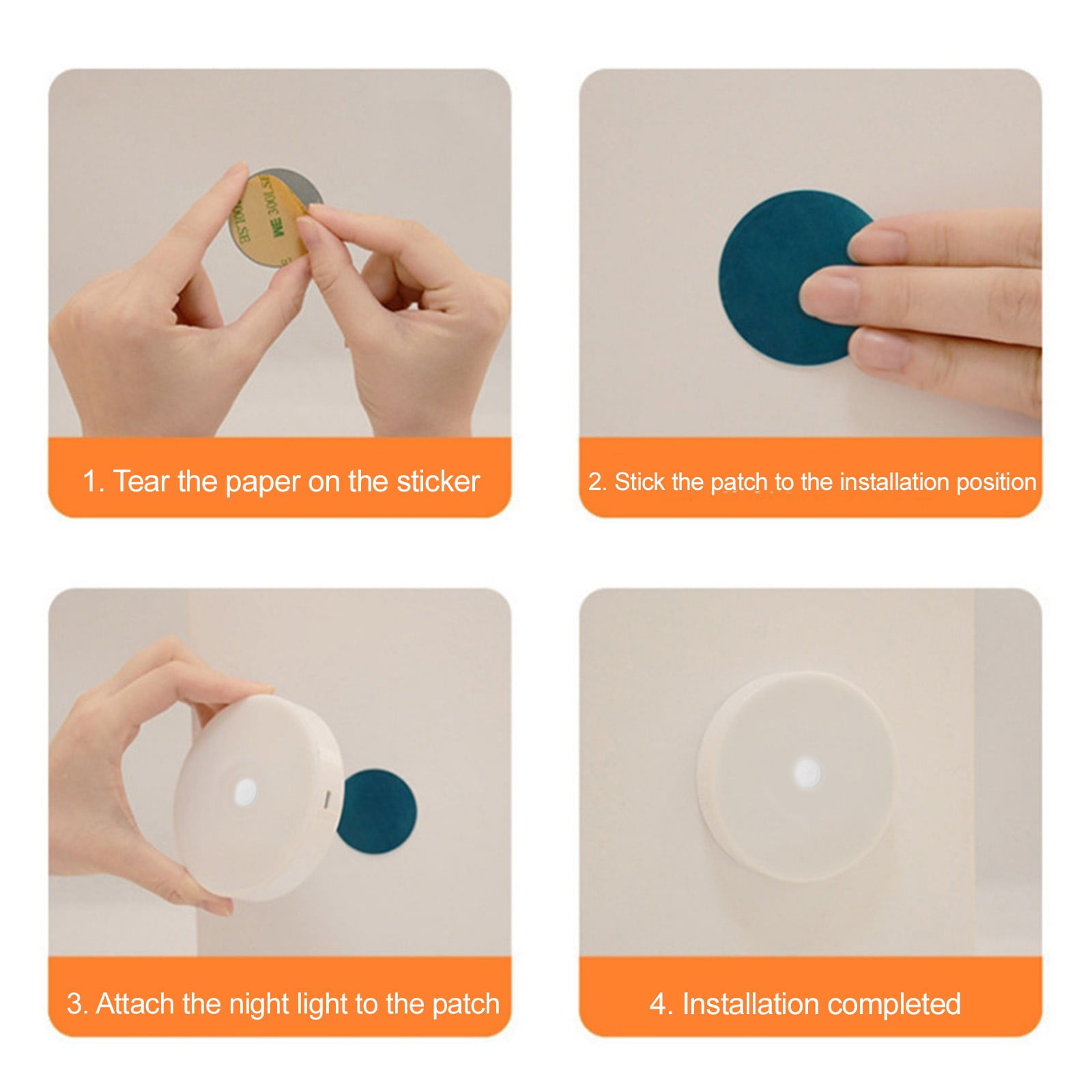 SDNall Lumières Sous Armoire, Lumière D'Armoire à Capteur De Mouvement Led, Éclairage Sous Comptoir, Lumières De Nuit De Cuisine Rechargeables Par Usb Sans Fil, Lumière à Piles, Lumière 8LED