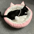 thumbnail image 4 of Methold Cama para gatos Fácil de cuidar para espacios pequeños Tela y algodón Potable Cama cálida para dormir para mascotas Gato de fieltro Perchas para gatos rosa METRO, 4 of 6