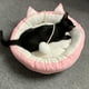 thumbnail image 4 of Methold Cama para gatos Fácil de cuidar para espacios pequeños Tela y algodón Potable Cama cálida para dormir para mascotas Gato de fieltro Perchas para gatos rosa METRO, 4 of 6