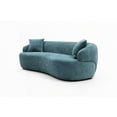 thumbnail image 3 of Modern Blue Boucle 3-Seat Curved Sofa for Living Room, Bedroom, 3 of 11