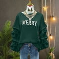 thumbnail image 4 of Busydd Christmas Sweatshirts for Women Trendy Merry Christmas Crewneck Sweatshirts Women Casual Loose Pleated Long Sleeve Tops for Women L, 4 of 7