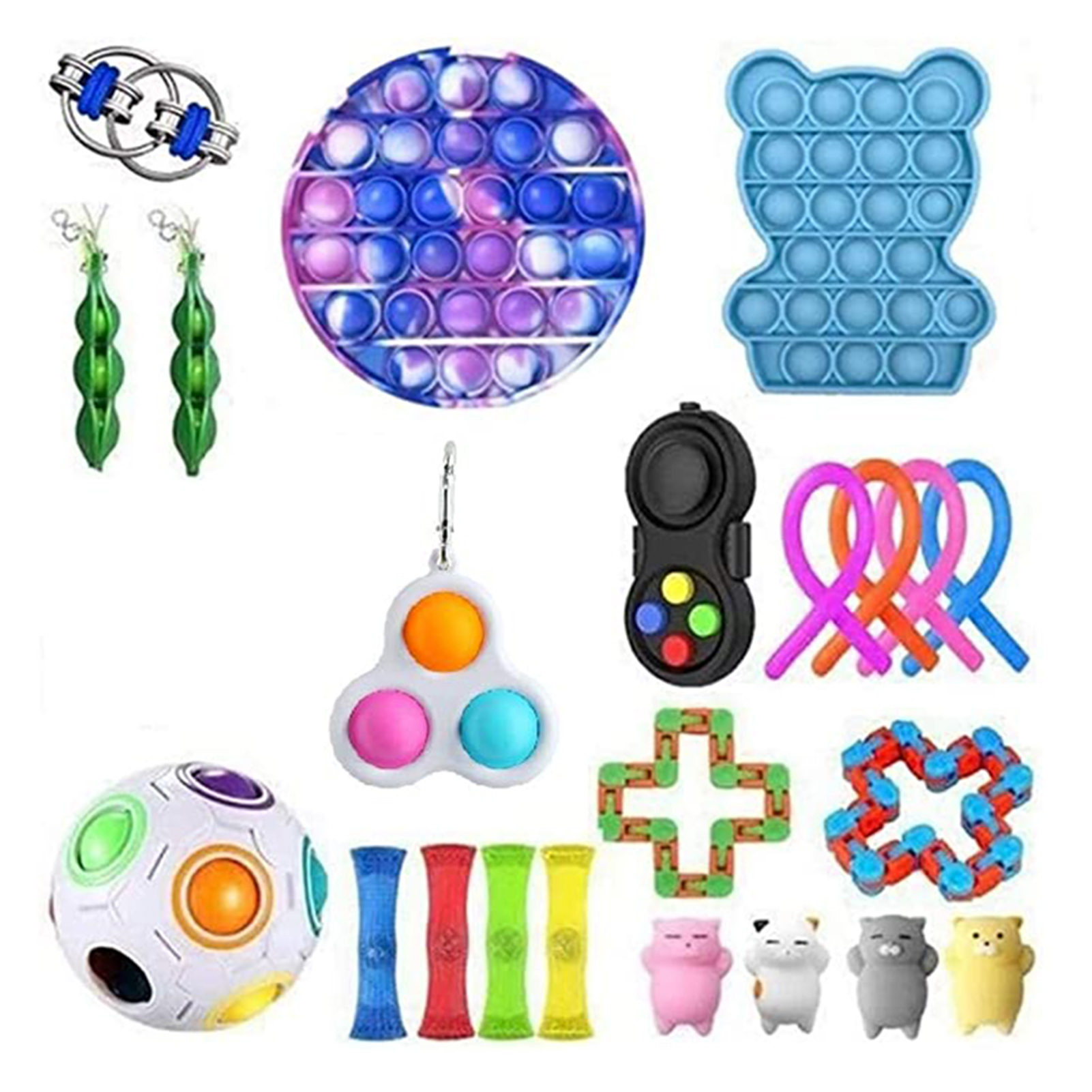 HOSIGUZU Simple Fidget Dimple Toy Set Fidget Toy Pack Fidget Set With