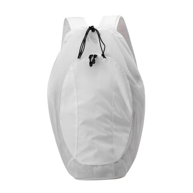 koolsoo Drawstring Backpack Fitness Drawstring Gym Bag for Shopping Badminton Tennis White