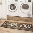 thumbnail image 2 of Ottomanson Non-Slip Rubberback Text 2x5 Laundry Room Runner Rug, 20" x 59", Brown, 2 of 11